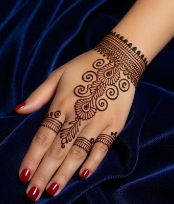 Back hand Simple Mehndi Design looks classy