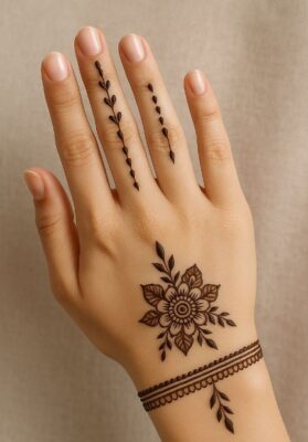 Beautiful Back Hand Mehndi Design for girls