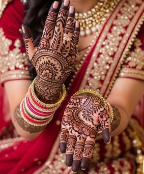 Beautiful curves in Full Hand Mehndi Design