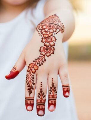 Beautiful patterns in Simple Mehndi Designs for Kids