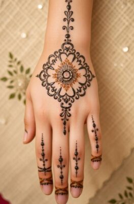Bridal beauty completes with Stylish Mehndi Design