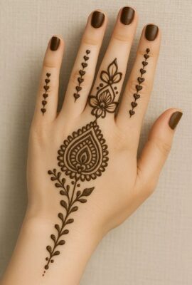 Classy Back Hand Mehndi Design for special events