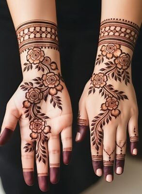Creative lines in Full Hand Mehndi Design