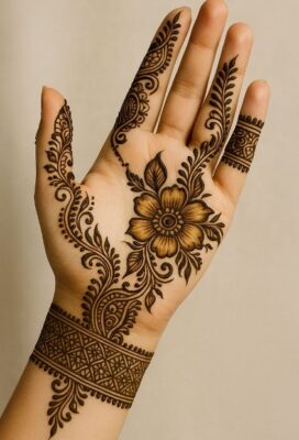 Easy Simple Mehndi Design saves time