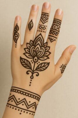 Elegant Back Hand Mehndi Design for weddings