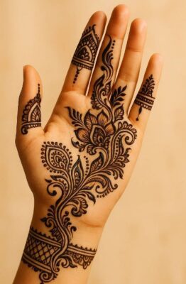Elegant Easy Arabic Mehndi Design for functions