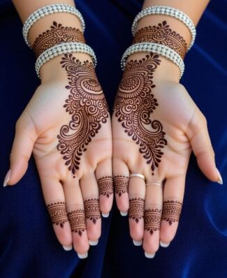 Elegant Royal Front Hand Mehndi Design