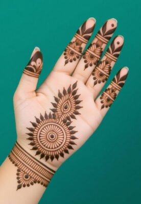Fancy Royal Front Hand Mehndi Design