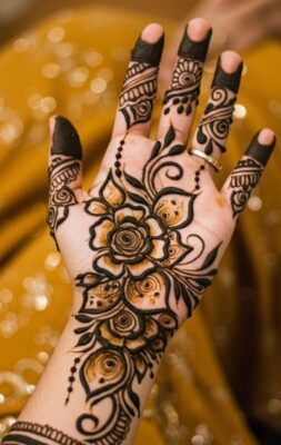 Front Hand Simple Mehndi Design suits all