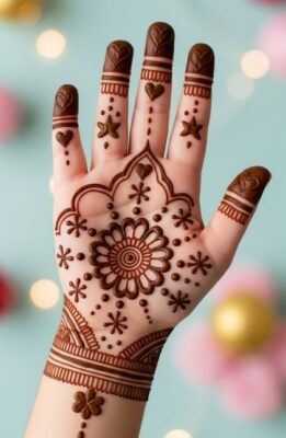 Front hand Stylish Mehndi Design looks classy