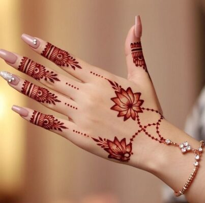 Gorgeous Stylish Back Hand Mehndi Designs