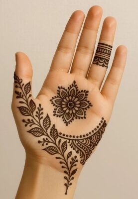 Hands glow with Simple Mehndi Design