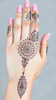 Hands glow with Simple Mehndi Design