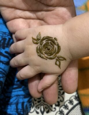 Lovely hearts in Simple Mehndi Designs for Kids