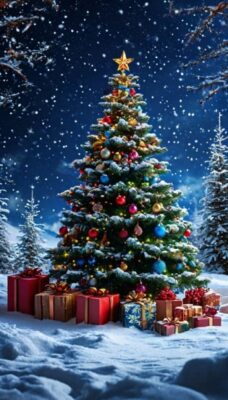 Lovely trees in Christmas Wallpaper