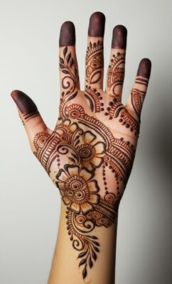 Perfect Front Hand Simple Mehndi Design look