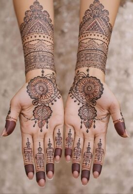 Pretty peacock Full Hand Mehndi Design