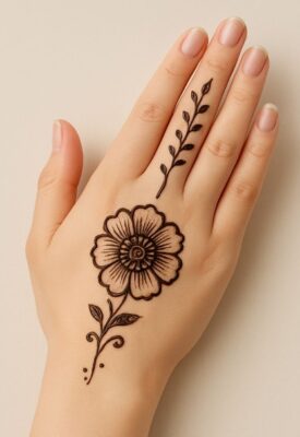 Simple Mehndi Design completes beauty