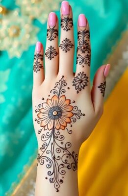 Simple Mehndi Design for beginners