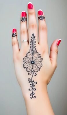 Simple Mehndi Design looks cute