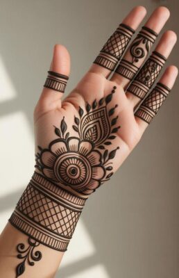 Simple and neat Front Hand Simple Mehndi Design
