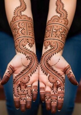 Simple yet classy Full Hand Mehndi Design