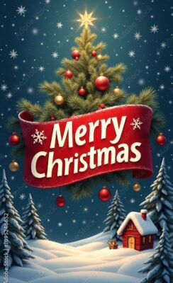 Snowy scenes in Christmas Wallpaper