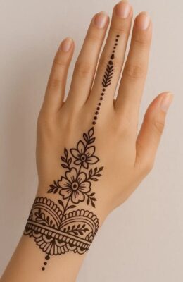 Stylish Mehndi Design enhances finger looks