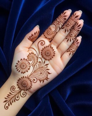 Traditional look with Simple Mehndi Design rocks