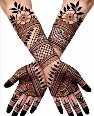 Traditional touch in Full Hand Mehndi Design