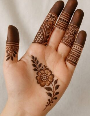 Unique Easy Arabic Mehndi Design for back hand