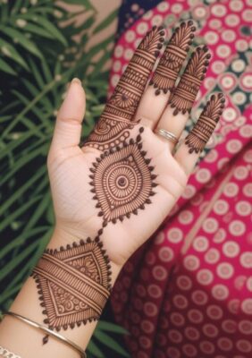 Unique Royal Front Hand Mehndi Design