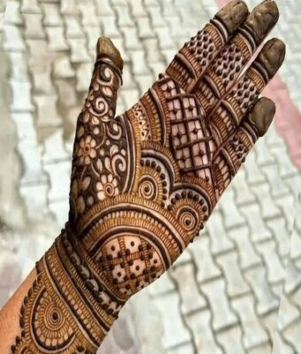 A Royal Front Hand Mehndi Design expresses cultural richness