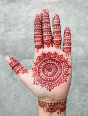 A Royal Front Hand Mehndi Design looks rich with intricate patterns