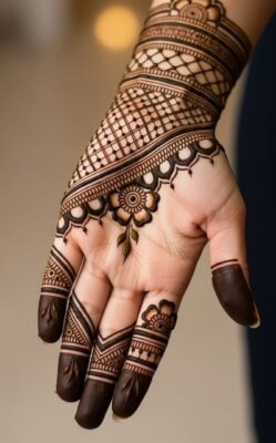 A floral Mehndi Design always looks beautiful