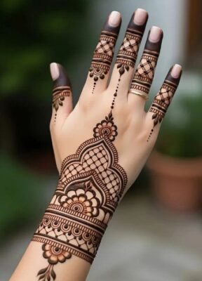 A unique Arabic Mehndi Design shows creativity