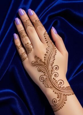 Back Hand Mehndi Design completes the festive look