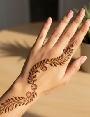 Back Hand Mehndi Design enhances hand beauty