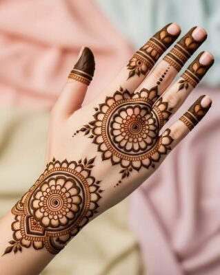 Back Hand Mehndi Design for brides looks grand