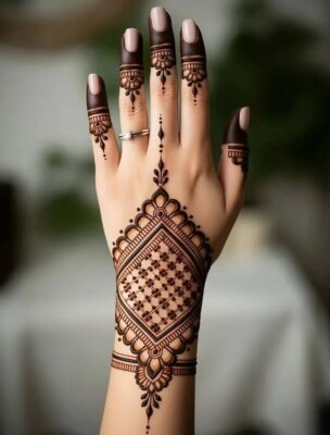 Back Hand Mehndi Design is favorite among girls