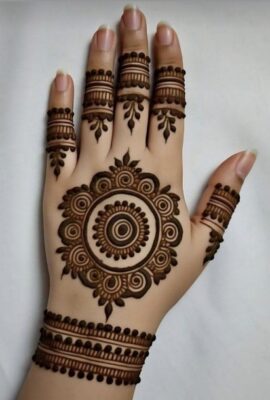Back Hand Mehndi Design looks great in photos