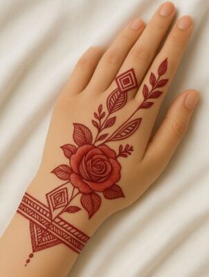 Back hand Arabic Mehndi Design gives classy vibes