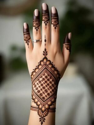 Back-hand Arabic Mehndi Design looks very elegant