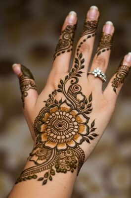 Back hand Simple Mehndi Design New gives a graceful touch