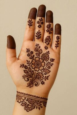 Beautiful fingers shine with Arabic Mehndi Design