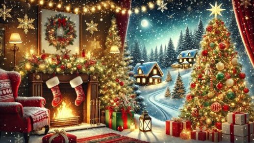 Bells Christmas Wallpaper looks cheerful