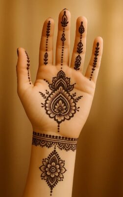 Bridal Arabic Mehndi Design looks royal and rich