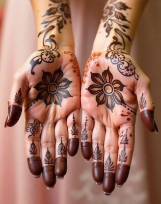Bridal Front Hand Simple Mehndi Design looks royal