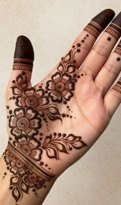 Bride-to-be Mehndi Design Front Hand looks royal