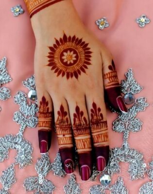 Classic Back Hand Mehndi Design works for all age groups